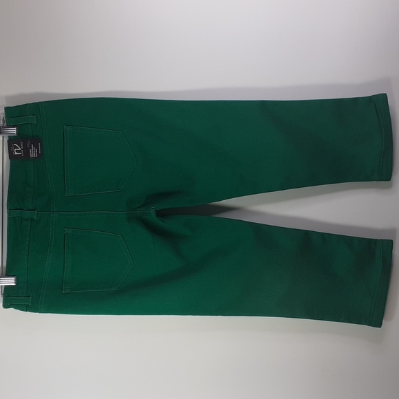 Reve Jeans LSC101 Kelly Green Skinny Ankle Cut Low Rise Size 9 Capris Rolled Hem - Picture 3 of 16